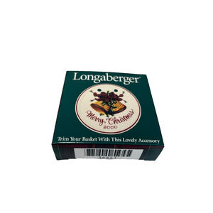 2000 Longaberger Merry Christmas Bells Ceramic Round Tie-On #36641 Vintage